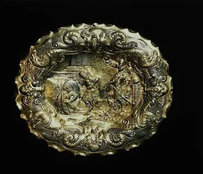 Prato mostrando Diógenes e Alexandre, o Grande, Augsburg