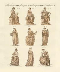 Divindades dos gregos e romanos (gravura colorida)