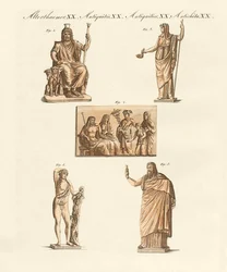 Divindades dos gregos e romanos (gravura colorida)
