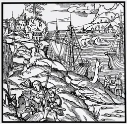 Gravura de De re metallica (Sobre a natureza dos metais), por Georg Pawer ou Georgius Agricola (1494-1555)
