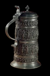 Arte alemã: caneca de vermeil de Annaberg. Século XVI. Paris, Museu do Louvre