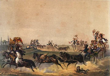 Procissão de Casamento Húngaro, c.1855 (cor litho)