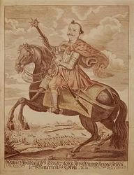 Imre Thokoly (1657-1705), Príncipe da Transilvânia (gravura a cores)