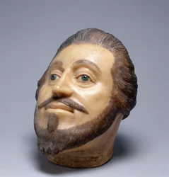 Landgrave Moritz de Hesse, 1600-25 (cera, vidro e cabelo)