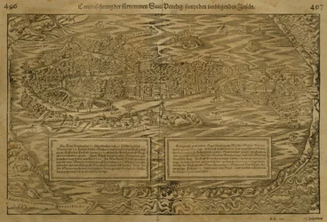 Mapa de Veneza, por Sebastian Munster (1488-1552) publicado em Basileia, c.1560