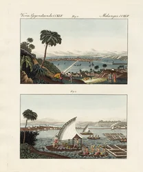 México-Cidade com seus cenários e jardins de natação (gravação colorida)
