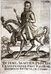 Michael Apafi (1632-1690) Príncipe da Transilvânia, ilustração de um livro sobre as campanhas otomanas na Europa, gravado por Paul Furst (c.1605-66)