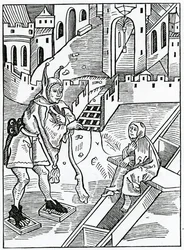 De desprezo, ou dispithnge de escritura sagrada, ilustração de tradução inglesa de Alexander Barclay de &39;The Ship of Fools&39;, de uma edição publicada em 1874