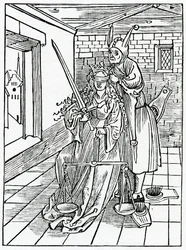 De grandes stryuers no lawe para thynges de nada, ilustração da tradução inglesa de Alexander Barclay de &39;The Ship of Fools&39;, de uma edição publicada em 1874