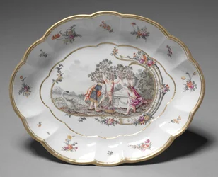 Prato oval, fabricante Nymphenburg Porcelain Factory, c.1760-1765