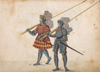 Desfile de um torneio, c.1640 (caneta e tinta, aquarela e lavagens)