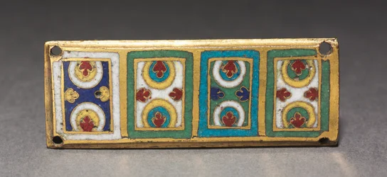 Placa de um relicário, c.1170 (cobre dourado, esmalte champlevé e cloisonné)