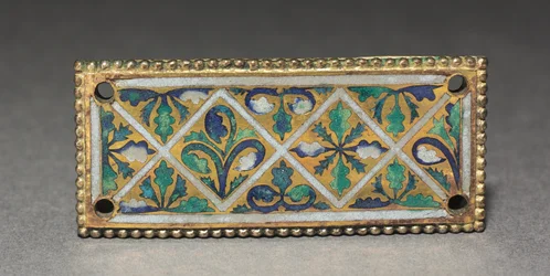 Placa de um relicário, c.1170 (cobre dourado, esmalte champlevé e cloisonné)