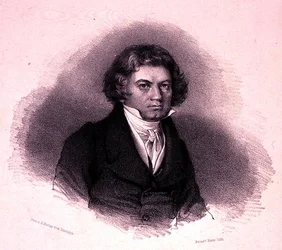 Retrato de Ludwig van Beethoven (1770-1827) gravado por Faustin Herr (litho)
