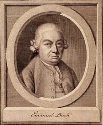 Retrato do compositor alemão Carl Philipp Emanuel Bach (1714-1788) filho de Johan Sebastian Bach