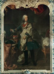 O Príncipe Eleitor Clemens August, Arcebispo de Colónia ... (óleo sobre tela)