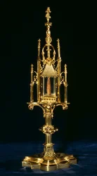 Monstrance relicário com pedaço de cruz, Augsburg, c.1490 (ouro e madeira)