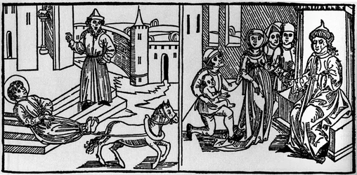 São Saturnino foi o fundador do cristianismo em Toulouse em meados do século III. Naquela época, os cristãos eram perseguidos: São Saturnino foi uma das vítimas dos pagãos. O seu corpo, atado à cauda de um touro, foi arrastado perto de Roma.