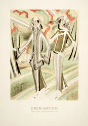 Schöner Herbsttag, fatos de Mossner, de Styl, pub.1922 (impressão em pochoir)
