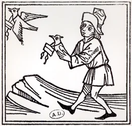 Envio de uma carta por Pigeon Post, 1488