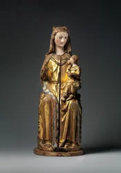Santuário da Virgem, painel fechado, c.1300 (madeira dourada)