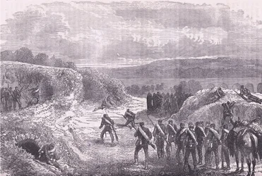 Sortie de Paris, Cassells History of the War between France and Germany publicado por Cassell and Company Limited, c.1890 (litho)