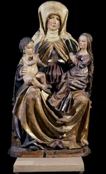 Santa Ana com Virgem e Criança, escultura da escola da Suábia do Sul, Alemanha