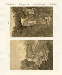 Pontes estranhas (gravura colorida)
