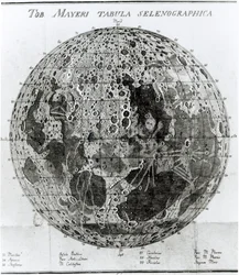 Superfície da Lua, ilustração de Selenotopographische Fragmente de Johann Hieronymus Schroeter, publicada em 1791