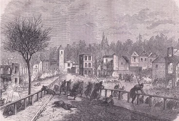 Taking of Brie-sur-Marne, 30 de Novembro, Cassells History of the War between France and Germany publicado por Cassell and Company Limited, c.1890 (litho)