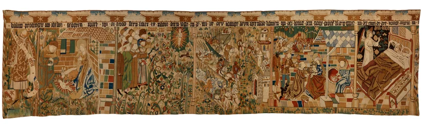 Faixa de tapeçaria representando o profeta Balaarm e a história dos Magos, da Média Germânia
