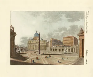 A Catedral de São Pedro em Roma (gravura colorida)