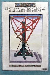 O sextante astronômico em "Astronomiae instituatae machanicia" por Tycho Brahe (1546 - 1601), Wandsbeck