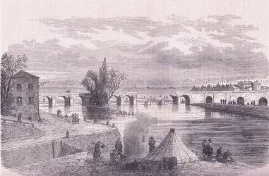 A defesa da destruição de Paris da ponte Jonville-sur-Marne, Cassells História da Guerra entre a França e a Alemanha publicada pela Cassell and Company Limited, c.1890 (litho)