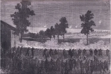 The Sortie of Cachan, Cassells History of the War between France and Germany publicado por Cassell and Company Limited, c.1890 (litho)