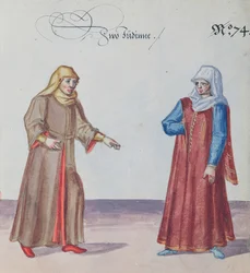 Duas mulheres judias, c.1600 (wc no papel)