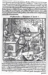 Usando Enxofre, de De Re Metallica por Georg Bauer (1494-1566), conhecido como Agrícola