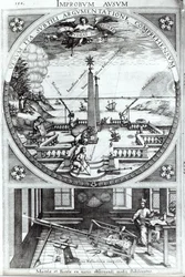 Vários métodos de observação de manchas solares, ilustração de Rosa Orsina por Christoph Scheiner, publicada em 1630 (para detalhes ver 294058)