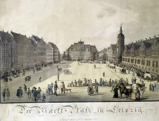 Vista do pátio do Auerbach em Leipzig por Gustav Zehl. Gravura de finais do século XVIII.
