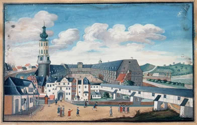 Vista de Weimar com o Castelo de Wilhelmsburg