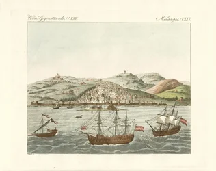 Vista da cidade de El Djazair (gravura colorida)
