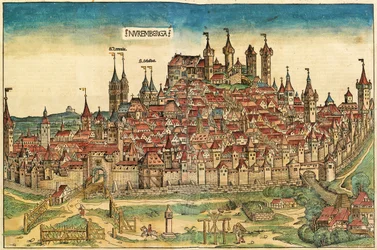 Vista da cidade de Nuremberga, publicado no Nuremberg Chronicle, 1493