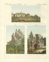 Vistas de Harz (gravação a cores)