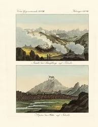 Vistas das montanhas de enxofre na Islândia
