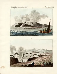 Ilha do Vulcão (gravura colorida)