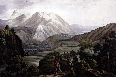 Parola Park and the Andes Mountains, Bolívia (cor litho)