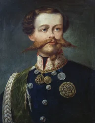 Retrato de Victor Emmanuel II (1820-1878), Rei da Itália, de Gerolamo Induno, óleo sobre tela