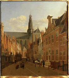 Rua em Haarlem com a Igreja de S. Bavon em fundo (óleo sobre madeira de carvalho)