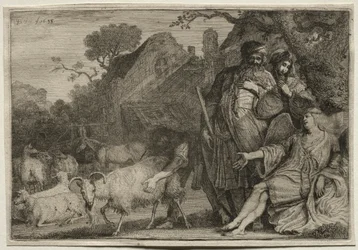 Um anjo prediz o nascimento do filho de Abraão, 1638.