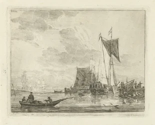 Navios em um cais Seascapes com navios (título da série)